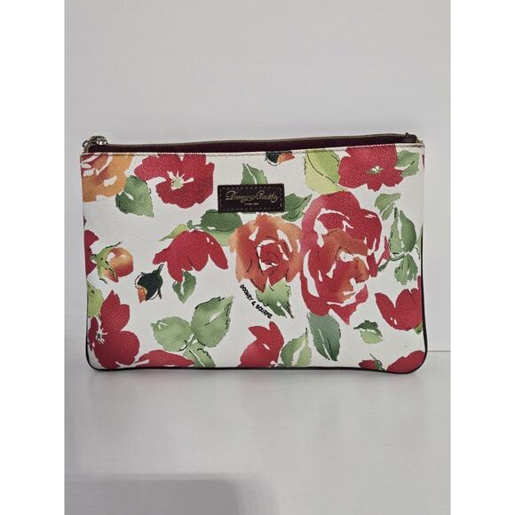 Dooney & Bourke Handbags - Dooney & Bourke Botanical Floral White Pouch Clutch Cosmetic Bag
